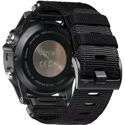 Pasek D-Pro QuickFit EasyFit opaska sportowa nylonowa do zegarków Garmin 26mm Fenix Tactic Enduro (Czarny)