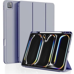 Etui D-Pro Smart Cover Case pokrowiec obudowa z klapką z uchwytem na rysikiPad Pro 11 5 Gen. (2024) (Fioletowy)