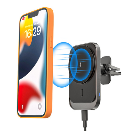 Ładowarka samochodowa 15W bezprzewodowa magnetyczna uchwyt do MagSafe iPhone 12/13/14/15/16/17 Plus/Pro/Pro Max