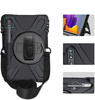 D-Pro 360 Armor Strap Case etui pancerne z uchwytem na rękę i paskiem na ramię do Samsung Galaxy Tab S7 2020 (SM-T870/T875/T878) / S8 2021 (SM-X706) / S9 2023 (SM-X710/X716/X718) / S9 FE (SM-X510/X516/X518) / S10 FE (SM-X520/X526)