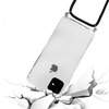 Etui D-Pro Crossbody TPU na sznurku z paskiem na ramię do iPhone 11 Pro (Przezroczyste+ czarny)