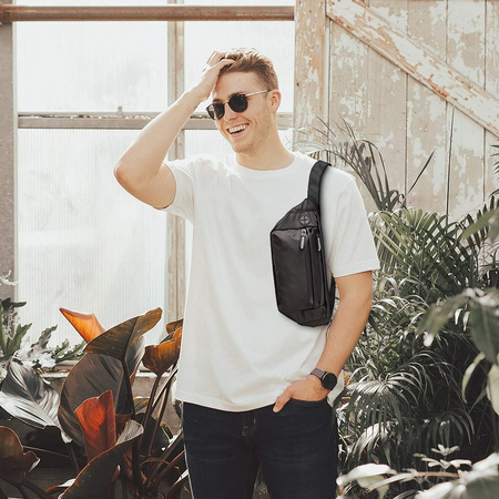 Saszetka D-Pro Crossbody Fanny Pack biodrówka nerka sportowa torebka na pas (Czarny)