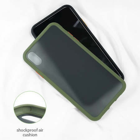 EverTech Contrast Matowe Etui Obudowa + szkło hartowane iPhone 11 Pro Max (Army Green/Red)