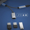 Adapter Splitter rozdzielacz przejściówka 2w1 USB-C OTG 60W PD USB-A 2.0 (Space Gray)
