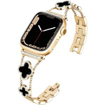 Bransoleta Glow VNC Clover Band ozdobny pasek do Apple Watch 38/40/41/42mm 1/2/3/4/5/6/7/8/9/10/SE (Złoty / Czarny)