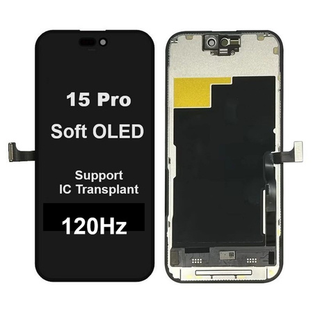Wyświetlacz LCD ekran dotyk digitizer do Apple iPhone 15 Pro (Soft OLED 120Hz) (Wymienny IC)