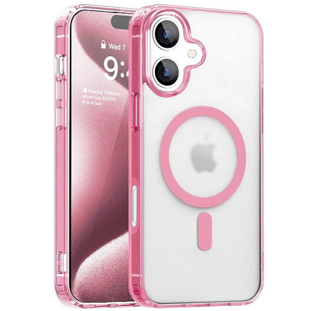 Etui D-Pro Clear Matte Hybrid MagSafe Case obudowa magnetyczna do iPhone 16 (Różowa)