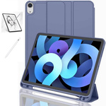 Etui D-Pro Smart Cover Case pokrowiec obudowa z klapką + folia imitująca kartkę papieru + rysik Stylus Pen Pencil 2 Gen. do iPad Pro 10 Gen. (2022) / 11 Gen. (2025) (Fioletowy)