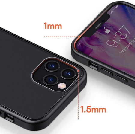 Etui D-Pro Matte Hybrid obudowa matowa do iPhone 12 Pro Max (Czarny)
