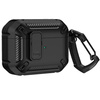 Etui D-Pro TPU Carbon Shockproof Case bezpieczna zamykana obudowa z karabińczykiem do Apple AirPods Pro 1/2 (Czarny)