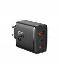 Baseus GaN5 Cube Pro 65W 2x USB-C + USB szybka ładowarka sieciowa (Czarny)
