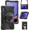 Etui D-Pro 360 Armor Strap Case obudowa pancerna z uchwytem na rękę i paskiem na ramię z wbudowaną folią na ekran do Samsung Galaxy Tab S10 FE 10.9" (SM-X520 / SM-X526) 2025