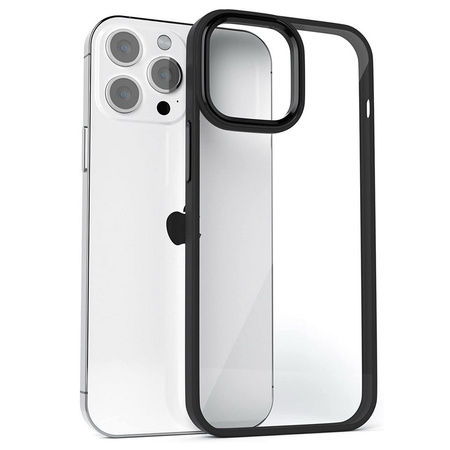 Etui D-Pro Crystal Hybrid obudowa hybrydowa mocna z czarną ramką do iPhone 14 Pro (Przezroczysty/Czarny)