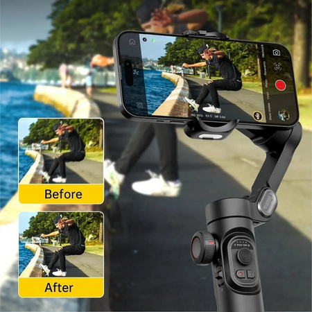 Gimbal Aochuan Smart XE Stabilizator 3-osiowy ręczny do smartfona ze statywem tripod selfie stick to telefonu (Czarny)
