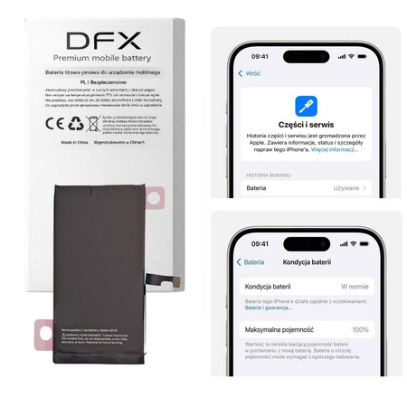 Bateria A3018 akumulator Li-ion 3349mAh Diagnosable z możliwością przypisania jako oryginał do Apple iPhone 15 (Calibrated Used)