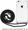 D-Pro Crossbody TPU etui na sznurku z paskiem na ramię do iPhone 7/8  Plus (5.5) (Crystal+Black)