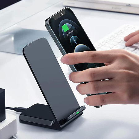 Ładowarka bezprzewodowa indukcyjna pionowa 15W FCS01B (Czarna)