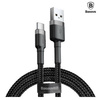 Kabel Baseus Cafule przewód mocny szybki nylonowy oplot USB-A do USB-C QC 3.0 200cm (Czarny)