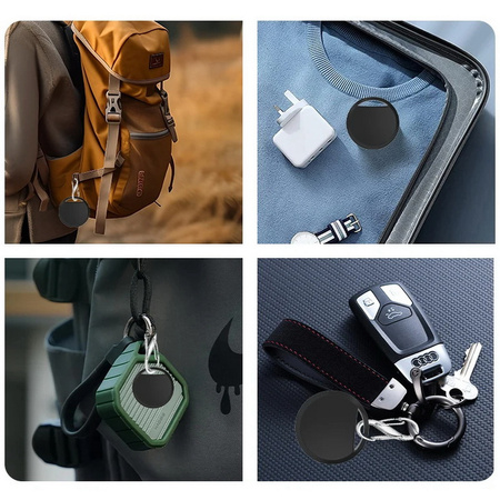 Lokalizator Bluetooth GPS SmartTag AT1 dla samochodu roweru torby kluczy psa kota do aplikacji "Znajdź" Apple Find My MFi Made For iPhone (Czarny)