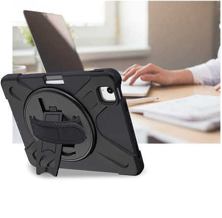 D-Pro 360 Armor Strap Case etui pancerne z uchwytem na rękę i paskiem na ramię iPad Pro 12.9 (2018/2020/2021/2022) / Air 13 M2/M3 (2024/2025)