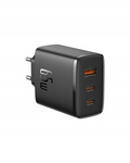 Baseus GaN5 Cube Pro 65W 2x USB-C + USB szybka ładowarka sieciowa (Czarny)
