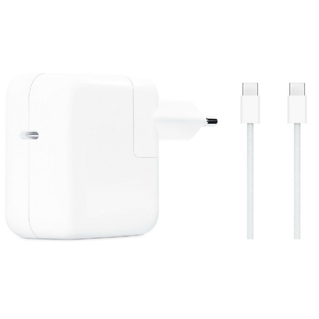 Ładowarka zasilacz sieciowy USB-C 30W PD A1882 do Apple iPad mini/Air/Pro iPhone 15/16/Pro/Plus/Max  + kabel 2x USB-C 100cm