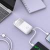 Power Bank D-Pro Dual Cable LED 2x kabel USB-C + Lightning szybkie ładowanie 22.5W QC 3.0 PD 10000mAh (Czarny)