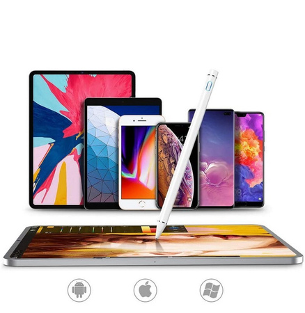 Rysik D-Pro Stylus Pen Active Pencil S7 aktywny pojemnościowy uniwersalny do ekranów dotykowych tablet telefon iOS Android Windows (Biały)