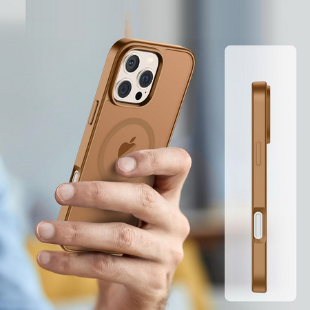 Etui D-Pro Matte Hybrid MagSafe Case obudowa magnetyczna iPhone 16 Pro (Brązowy)