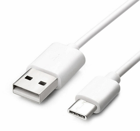 Kabel przewód szybki mocny USB-A do USB-C Typ-C do Samsung Huawei Xiaomi 100cm 1m (Biały)