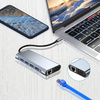 Adapter Hub D-Pro 11w1 przejściówka rozdzielacz USB-C do HDMI 4K UHD / USB Type-C PD / USB 2.0 3.0 / SD / TF / RJ45 LAN 100Mbps / VGA / Audio Mini Jack 3.5mm (Space Gray / Szary)