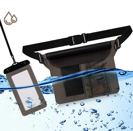 D-Pro Waterproof Waist Pouch wodoszczelna wodoodporna nerka saszetka na pas etui na telefon (Black)