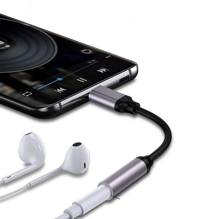 Adapter przejściówka wtyk USB-C do słuchawek mini jack 3.5mm (Space Gray)