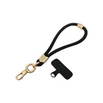 Smycz na nadgarstek D-Pro Rope Wrist Strap sznurek pasek na rękę i wkładka pod etui do telefonu  (Czarny)