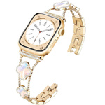 Bransoleta Glow VNC Clover Band ozdobny pasek do Apple Watch 38/40/41/42mm 1/2/3/4/5/6/7/8/9/10/SE (Złoty / Perłowy)