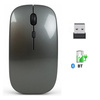 Mysz bezprzewodowa Dual-Mode Bluetooth + 2.4G USB / Silent ciche kliknięcia do komputera PC Macbook iMac iPad Windows Android Smart TV (Space Gray / Szary)
