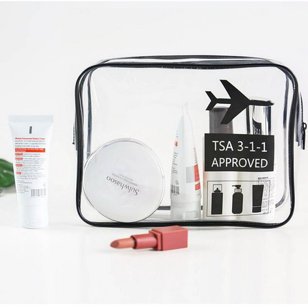 Kosmetyczka podróżna TSA Approved 3-1-1 na lotniksko do samolotu bagażu podręcznego (Przezroczysta)