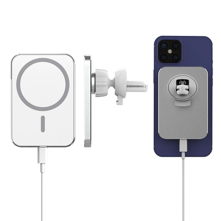 Ładowarka samochodowa magnetyczna uchwyt MagSafe do iPhone 12 13 14 15 (White)