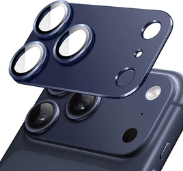 Osłona aparatu AluGlass FullCam Protector nakładka na obiektywy i wyspę aparatów z aluminium i szkła hartowanego do Apple iPhone 17 Pro Max (Deep Blue/ Granatowy)