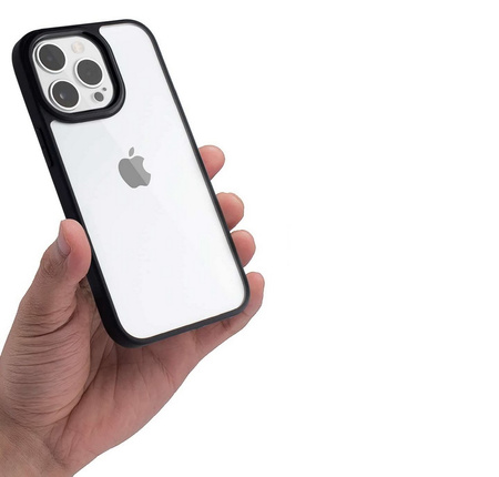 Etui D-Pro Crystal Hybrid obudowa hybrydowa mocna z czarną ramką do iPhone 13 Pro (Przezroczysty/Czarny)