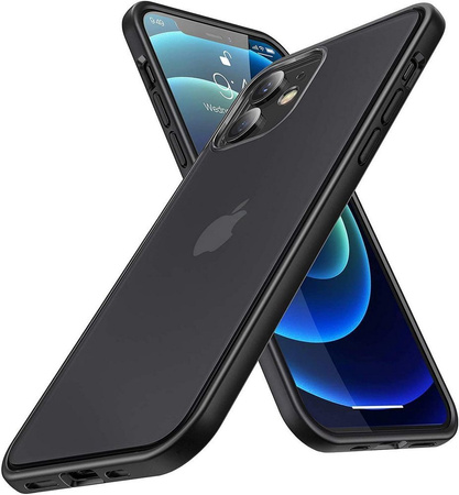 Etui D-Pro Matte Hybrid obudowa matowa do iPhone 12/12 Pro (Czarny)