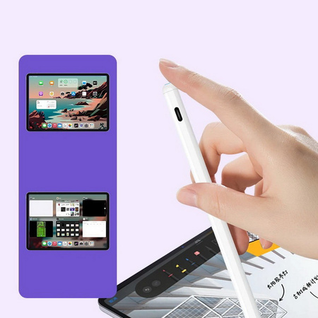 Rysik D-Pro Stylus Pen Pencil 2 Gen. Palm Rejection / Tilt Sensing / Wireless magnetyczne ładowanie + USB-C dla Apple iPad (2018-2025) iPad 6/7/8/9/10/11 Mini 5/6/7 Air 3/4/5/6/7/M2/M3 Pro 11" 1/2/3/4/5/M4 iPad Pro 12.9" 3/4/5/6 Pro 13" 7 M4 (Biały)