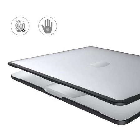 Hard Case TPU+PC etui obudowa MacBook Pro 14 (A2442 / A2779 / A2918 / A2992) M1 M2 M3 (2021/2023) (Matte Clear+Black Edge)