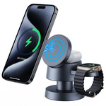 Ładowarka indukcyjna MFC Mushroom Lamp 15W szybka bezprzewodowa magnetyczna MagSafe do Apple Watch / iPhone / AirPods (Szara)