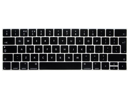 Nakładka osłona silikonowa na klawiaturę laptopa Apple MacBook Pro 13 (A1706/A1989/A2159) / Pro 15 (A1707/A1990) TouchBar (Layout USA) (Czarna)