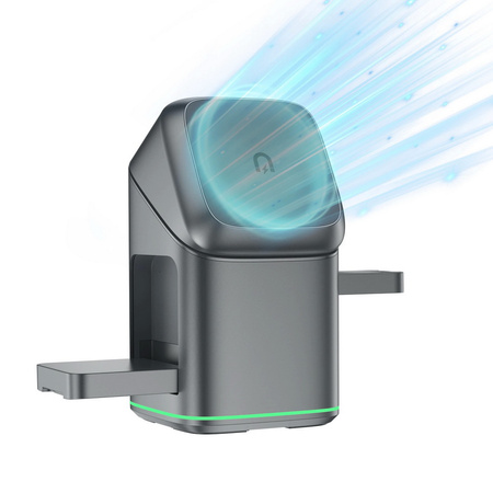 Ładowarka indukcyjna Qi2 MagSafe Auto Rotate Wireless Charger szybka bezprzewodowa magnetyczna stacja do ładowania Apple Watch / iPhone / AirPods (Czarny)