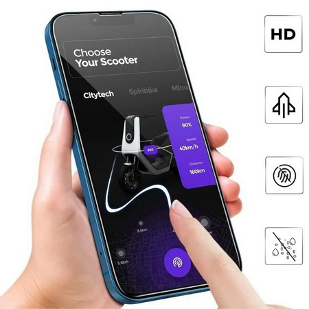 Szkło hybrydowe XHD 3D Edge Ceramic Film folia ceramiczna niepękająca na ekran do iPhone 13/13 Pro/14/16e (Matte / matowa)