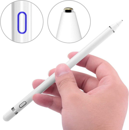 Rysik D-Pro Stylus Pen Active Pencil S7 aktywny pojemnościowy uniwersalny do ekranów dotykowych tablet telefon iOS Android Windows (Biały)