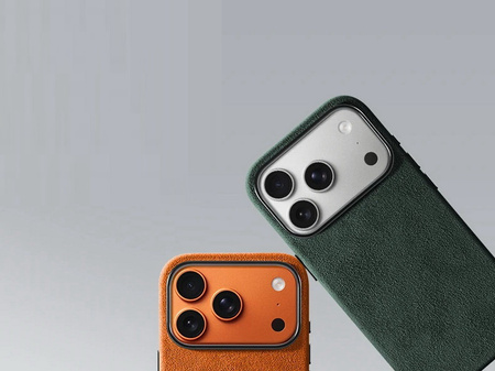 Etui D-Pro Alcantara® oryginalna włoska tkanina zamszowa obudowa z magnesem MagSafe do Apple iPhone 17 Pro Max (Orange / Pomarańczowy)