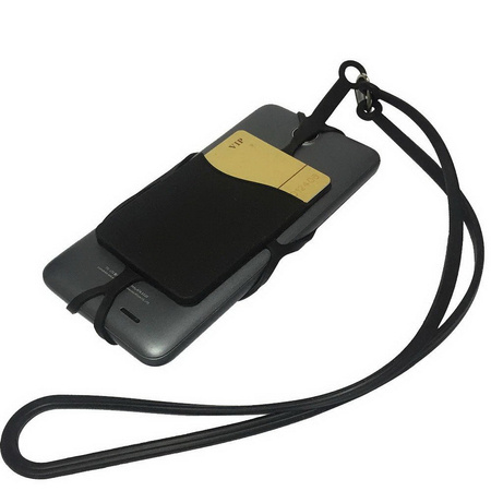 Neck Strap Uniwersalne Etui + Smycz Na Szyję Kieszeń Na Karty (Black)